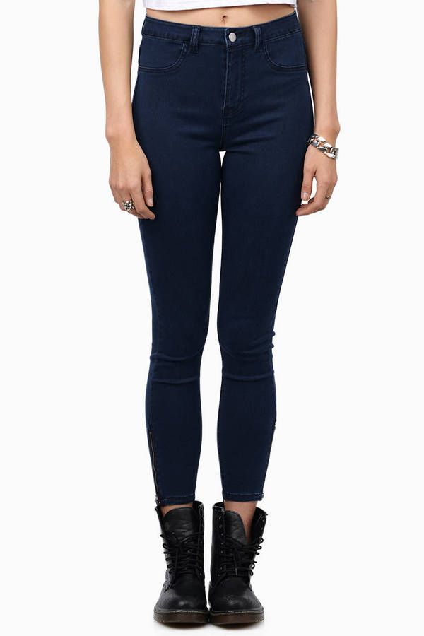 Blue Jeans - Form Fitting Jeans - Blue Stretch Jeans - High Waist Jeans ...