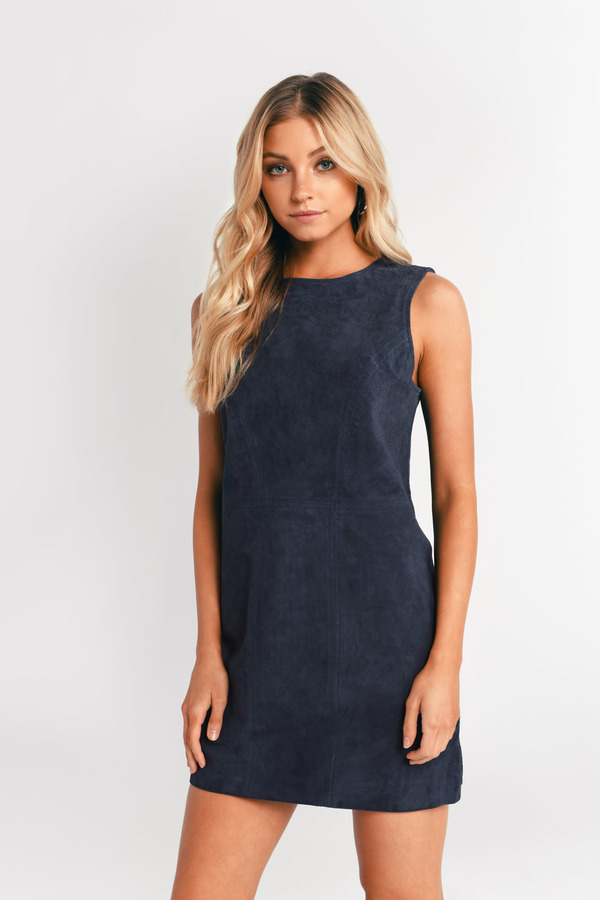 Navy Blue Suede Dress Hotsell, 63% OFF ...