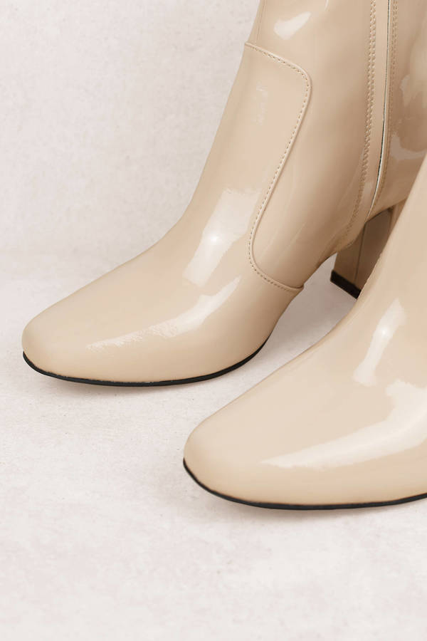 nude booties shoes