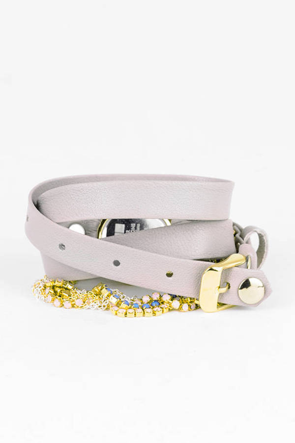 Crystal Nude Chain Wrap Watch in Nude with Gold - $99 | Tobi US