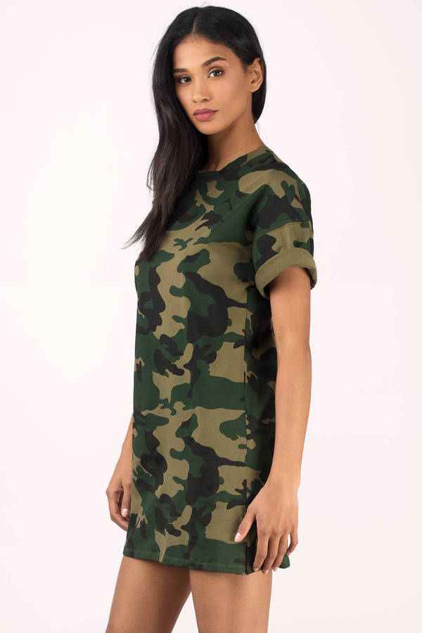 camo tee shirt dress