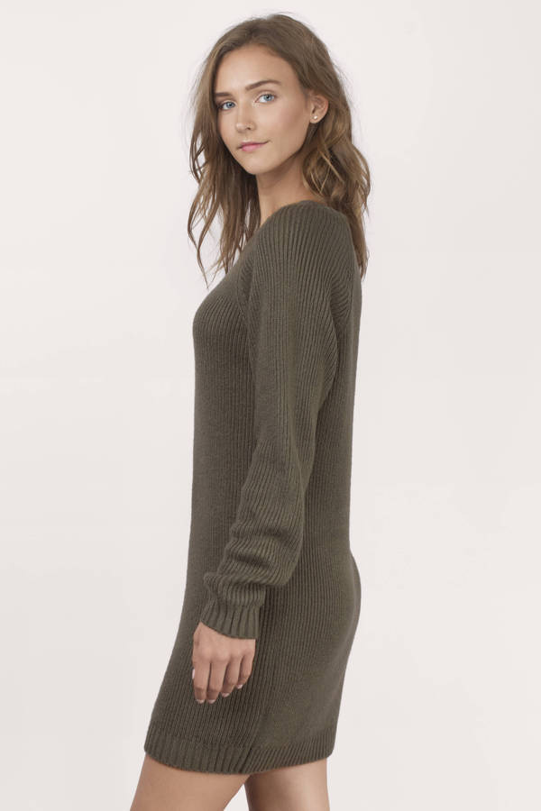 Olive Sweater - Long Sleeve Sweater - Army Green Sweater - $14 | Tobi US
