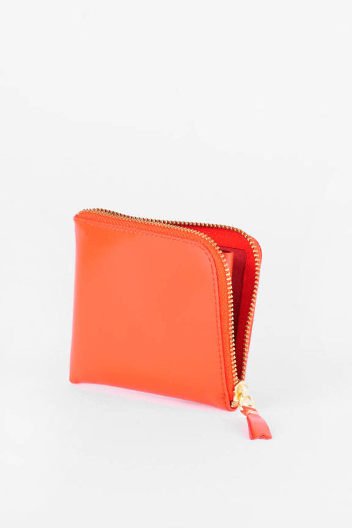 Classic Leather Side Zip Wallet in Orange - $97 | Tobi US