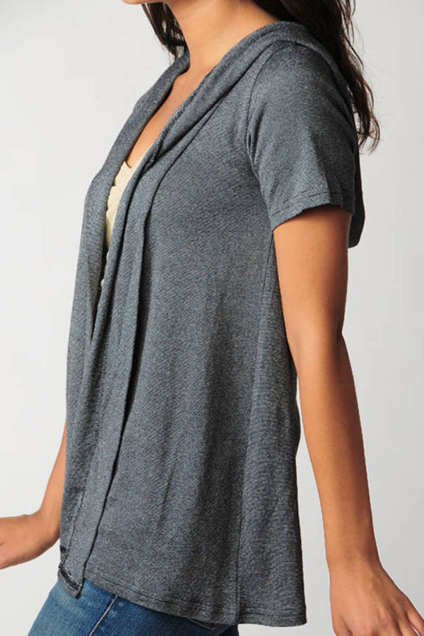 short sleeve hooded cardigan