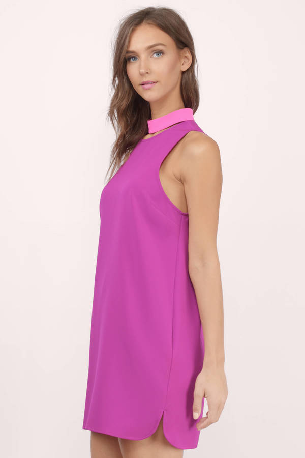 Cute Pink Shift Dress - High Neck Dress - Shift Dress - $17 | Tobi US