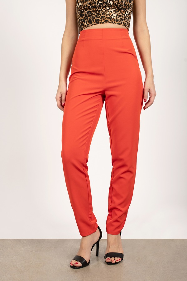 orange skinny pants