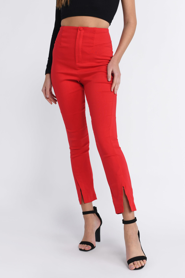 high waisted colored pants