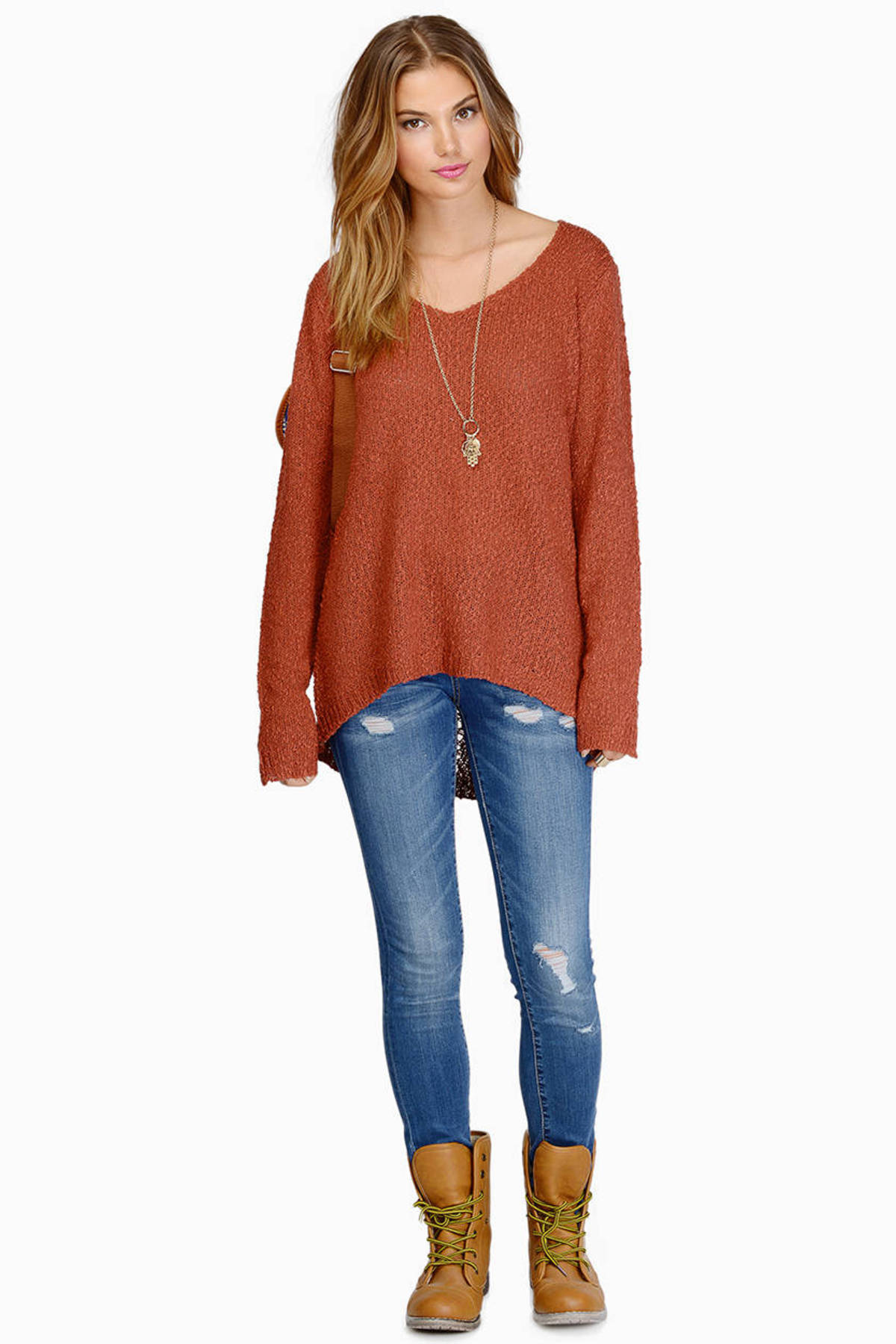 Love Someone Sweater in Rust - $48 | Tobi US