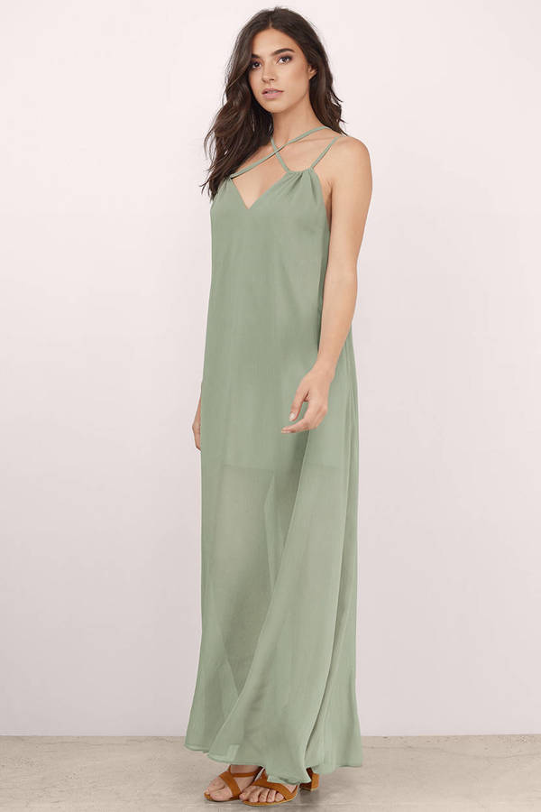 Trendy Sage Maxi Dress - Green Dress - Strappy Dress - Maxi Dress - $11 ...