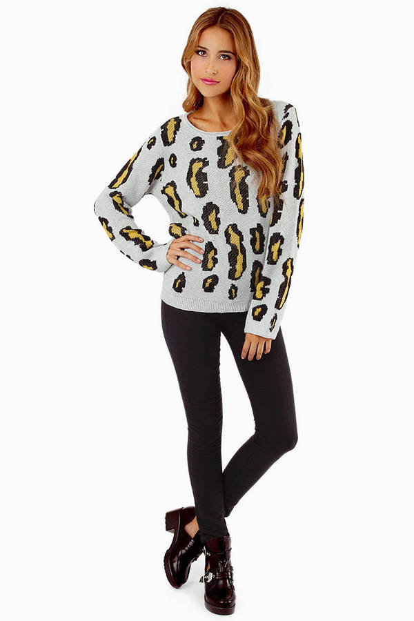 Pink Sweater - Leopard Sweater - Animal Print Sweater - $16 | Tobi US