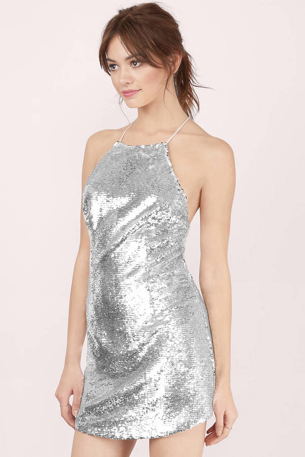 Silver sparkly bodycon dress