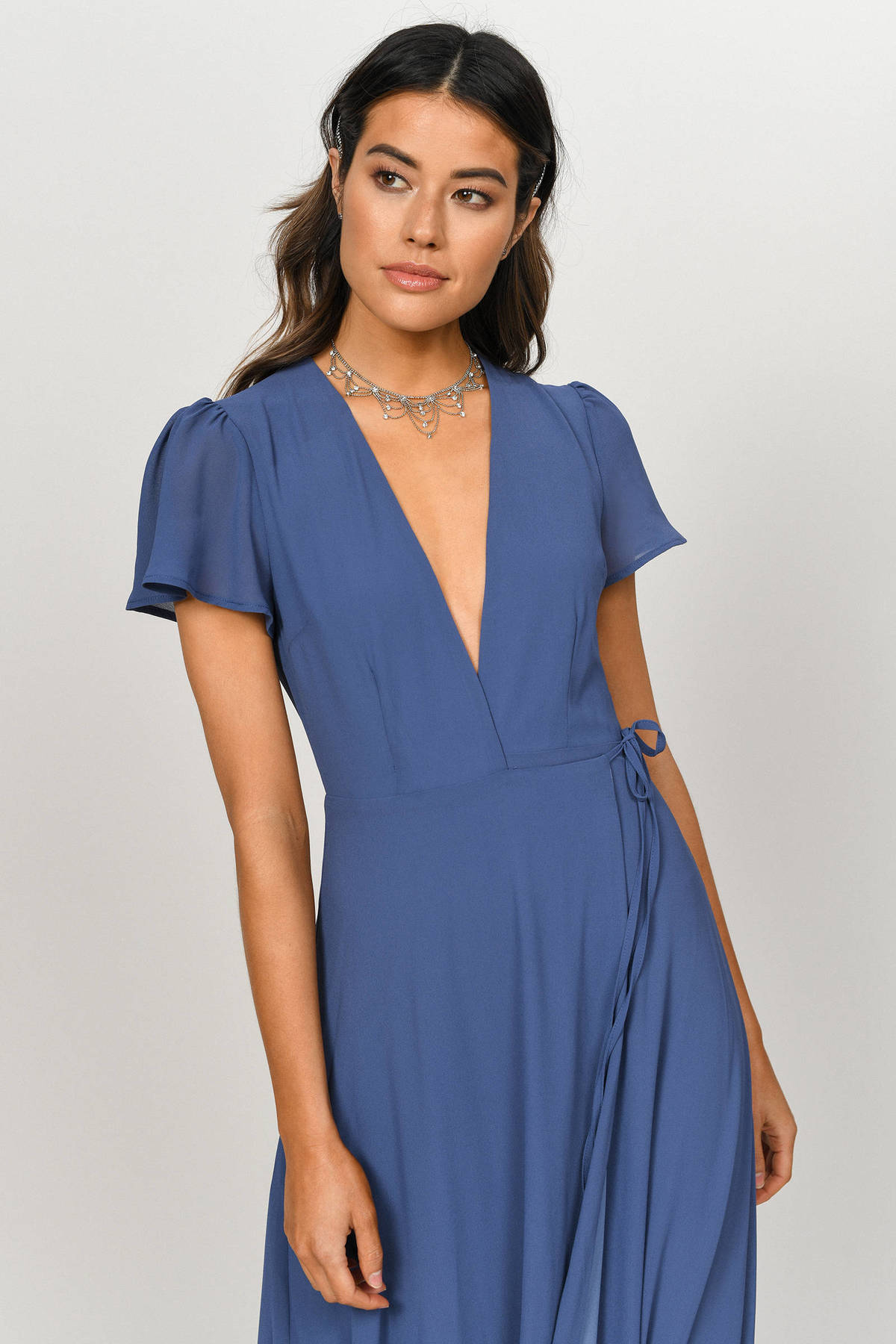 Piper Plunging Maxi Dress in Taupe - $108 | Tobi US