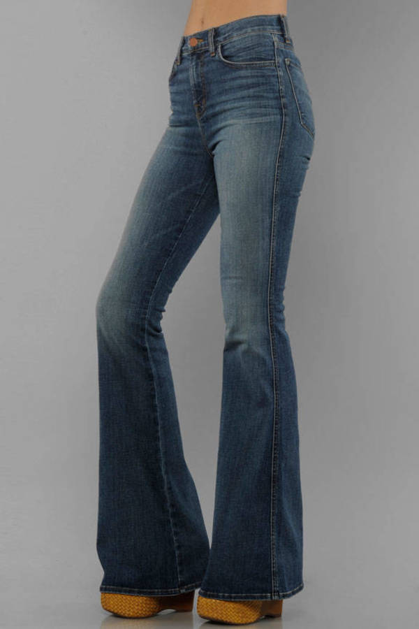 Kiki High Rise Flare Jeans in Songbird - $66 | Tobi US