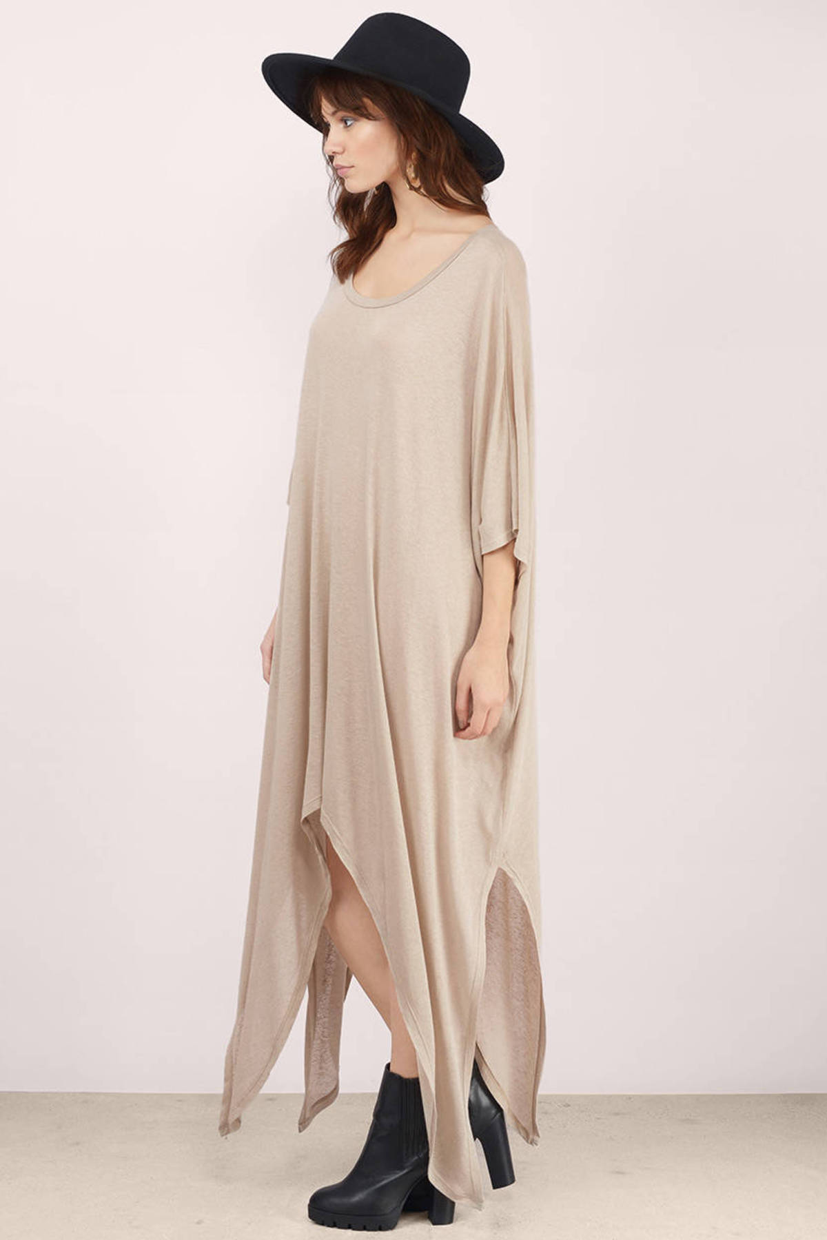 taupe t shirt dress