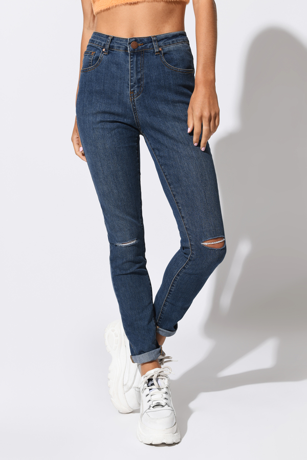Jeans | Women's Jeans, Black Ripped Skinny Jeans, High Waisted | Tobi