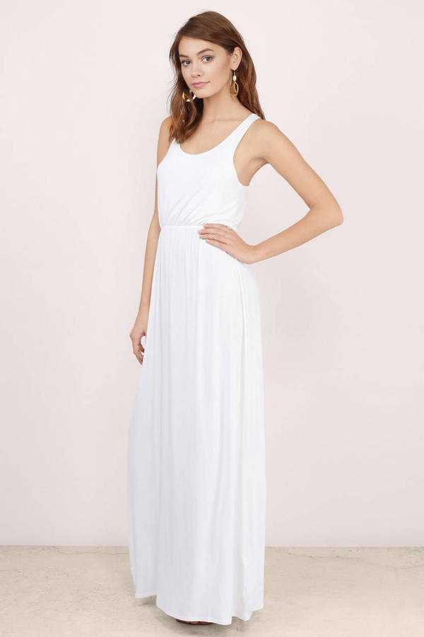 Cheap White Maxi Dress - Racerback Dress - White Dress - Maxi Dress