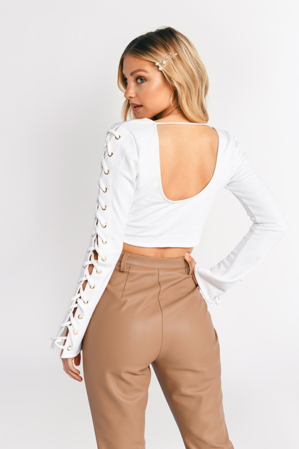 Knot Sorry Pink Lace Up Crop Top - $34 | Tobi US