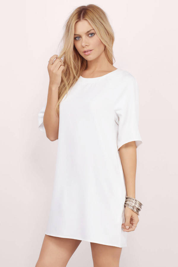 Lex Oversized Tee Dress in White - $12 | Tobi US