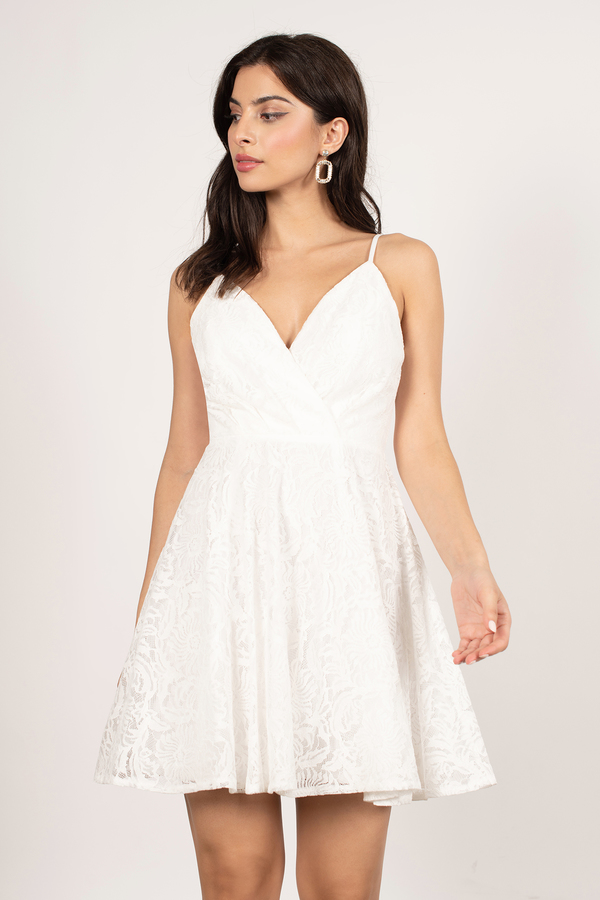 way with words white lace skater dress