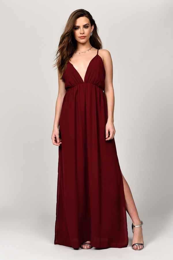 long burgundy maxi dress