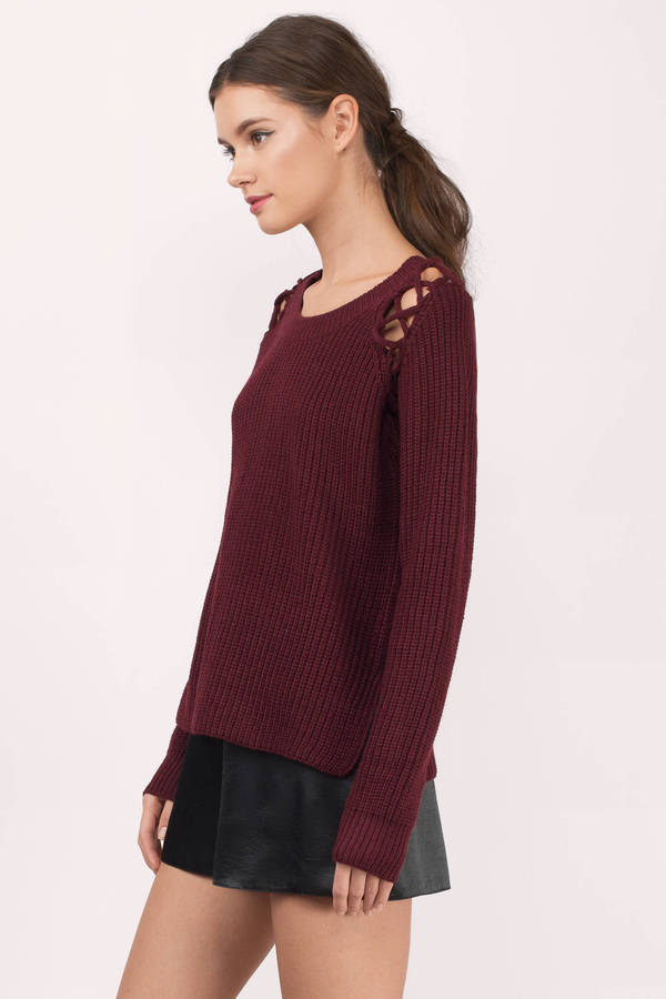 Wine Sweater - Red Sweater - Long Sleeve Sweater - $36 | Tobi US