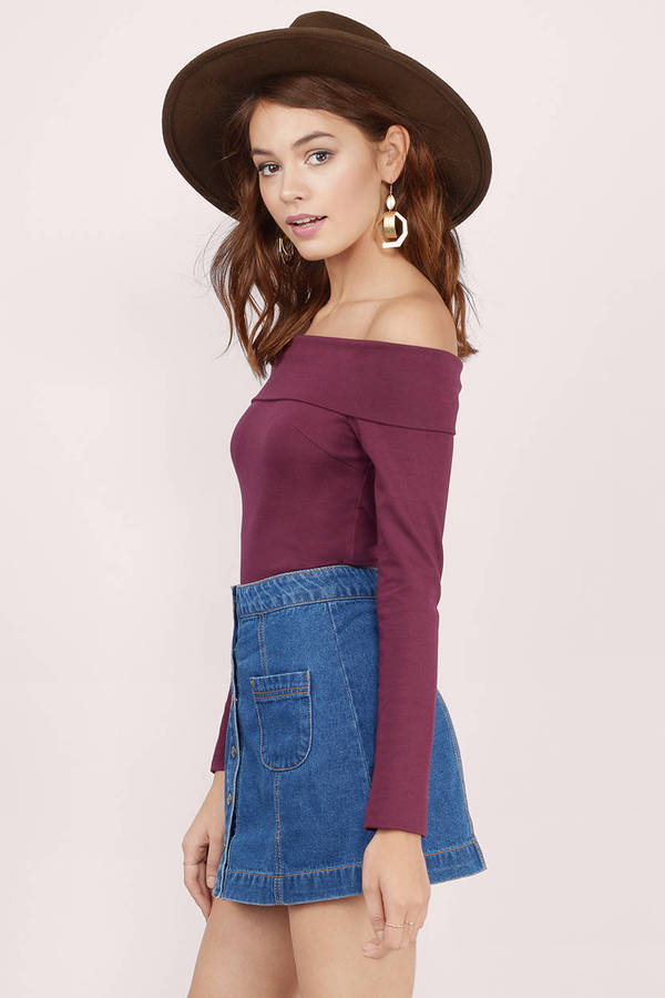 tan off shoulder top