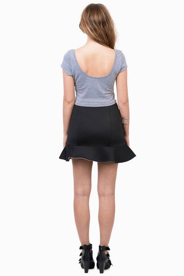 Trendy Black Skirt - Black Skirt - Mini Skirt - Black Fluted Skirt - $8 ...