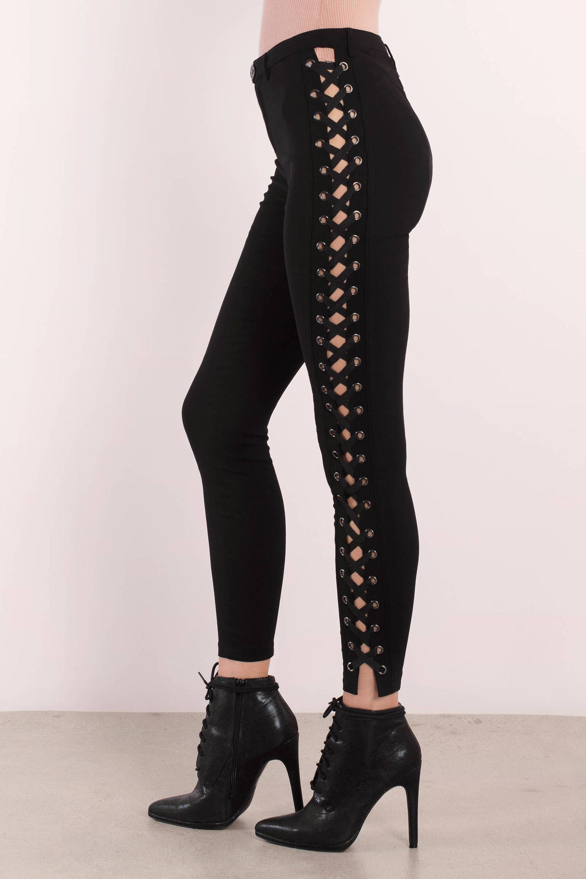 Amelia Side Lace Up Pants in Black - $29 | Tobi US