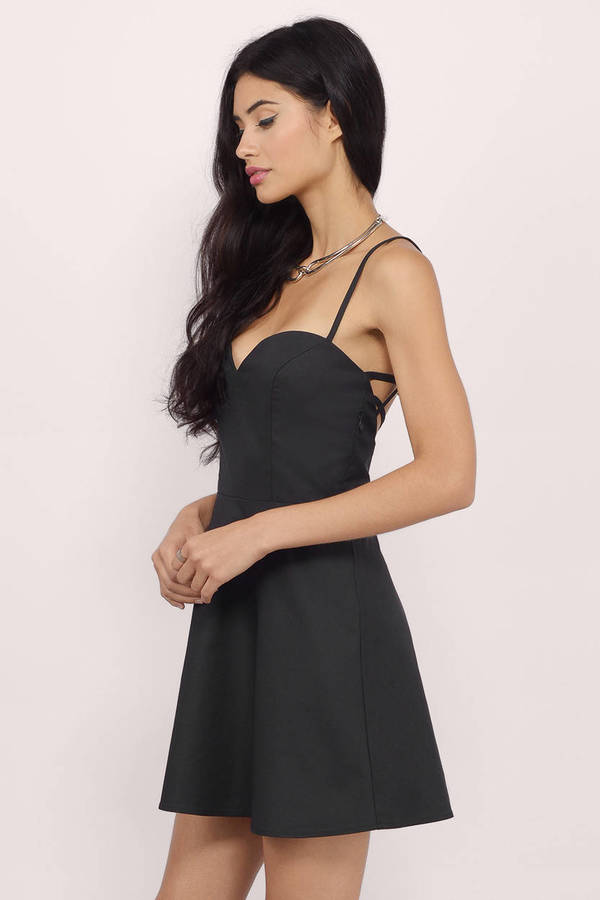 Sexy Black Skater Dress - Strappy Bow Dress - Skater Dress - $12 | Tobi US