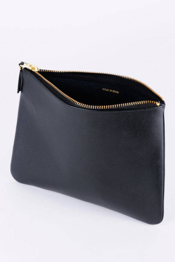 Black Classic Leather Large Pouch - $133 | Tobi US