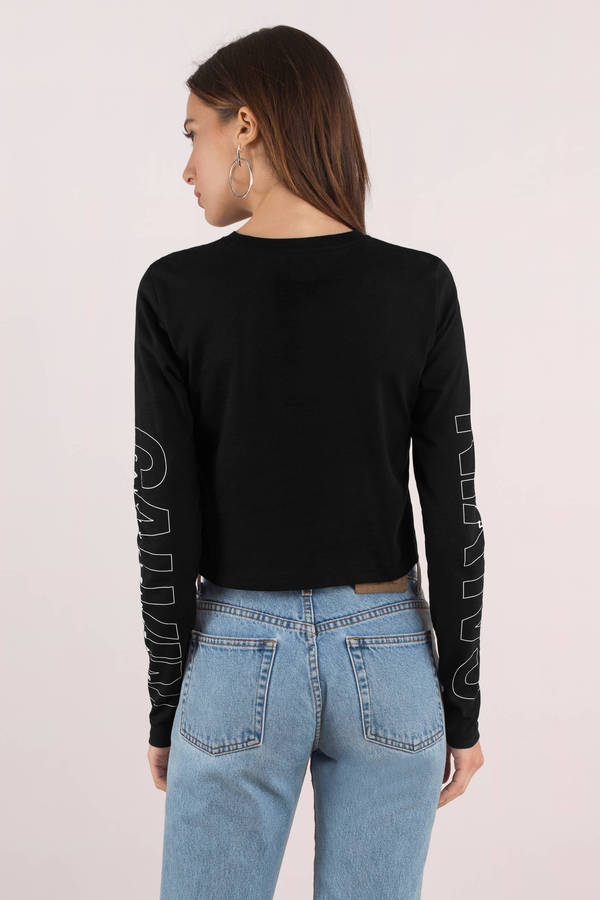 calvin klein crop top long sleeve