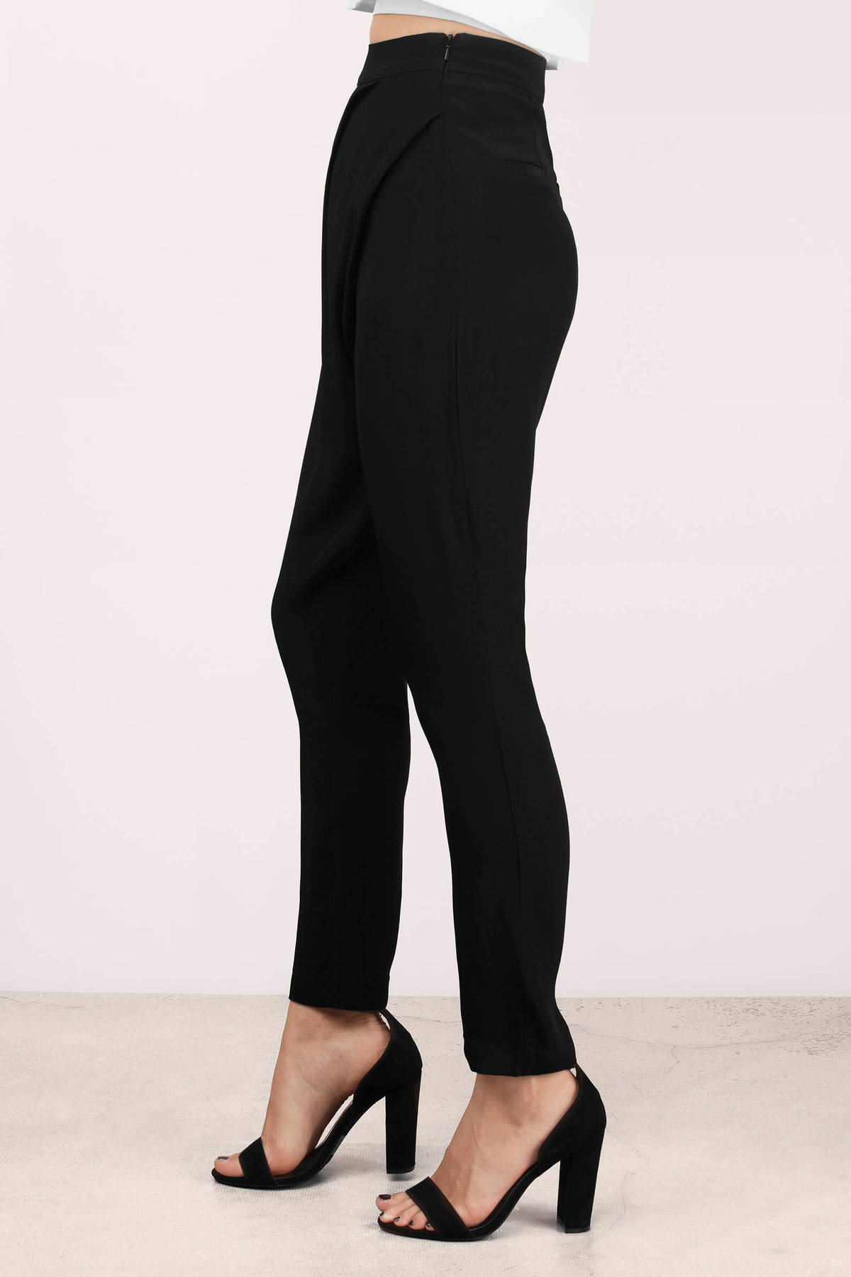 Cursive Pleated Pants in Black - $84 | Tobi US