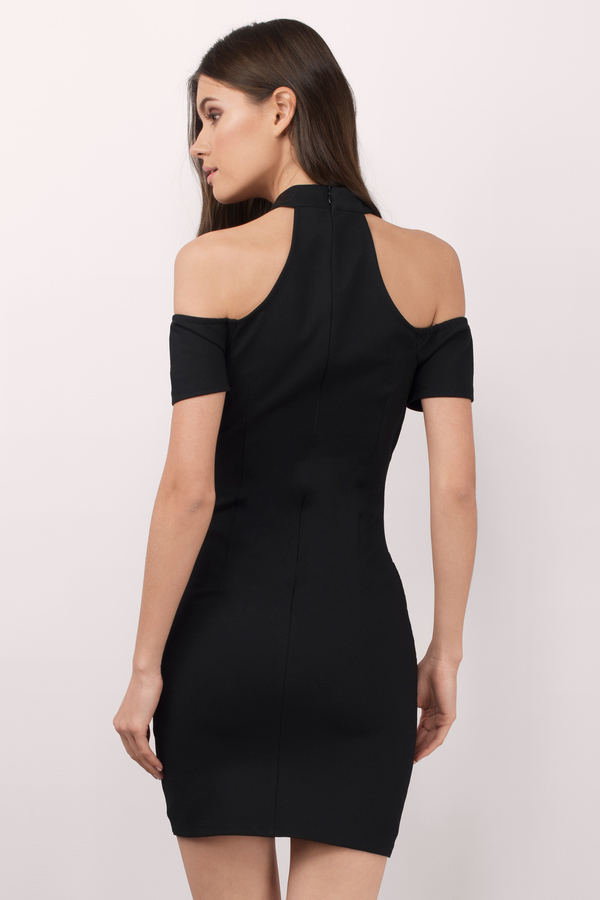 Cute Black Dress - Off Shoulder Dress - Stretch Dress - Bodycon Dress ...