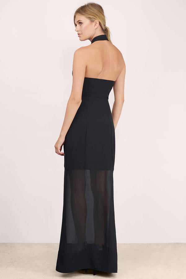 Trendy Black Maxi Dress - Black Dress - Sheer Dress - $22 | Tobi US