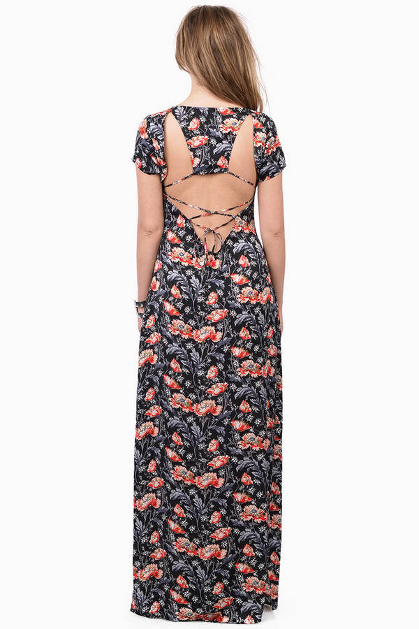 Cute Black Floral Maxi Dress - Floral Print Dress - Maxi Dress - $11 ...