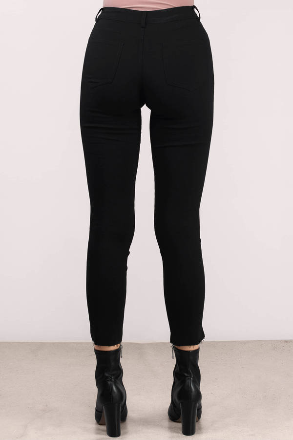 Hold Me Tight Lace Up Jeans in Black - $42 | Tobi US