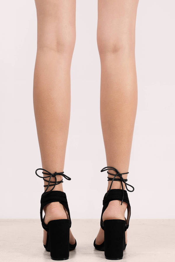 Taupe Heels - Suede Heels - Lace Up Heels - Strappy Heels - $70 | Tobi US