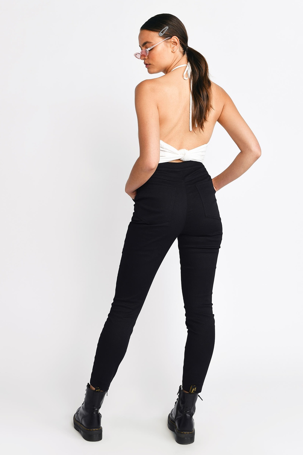 black twill pants