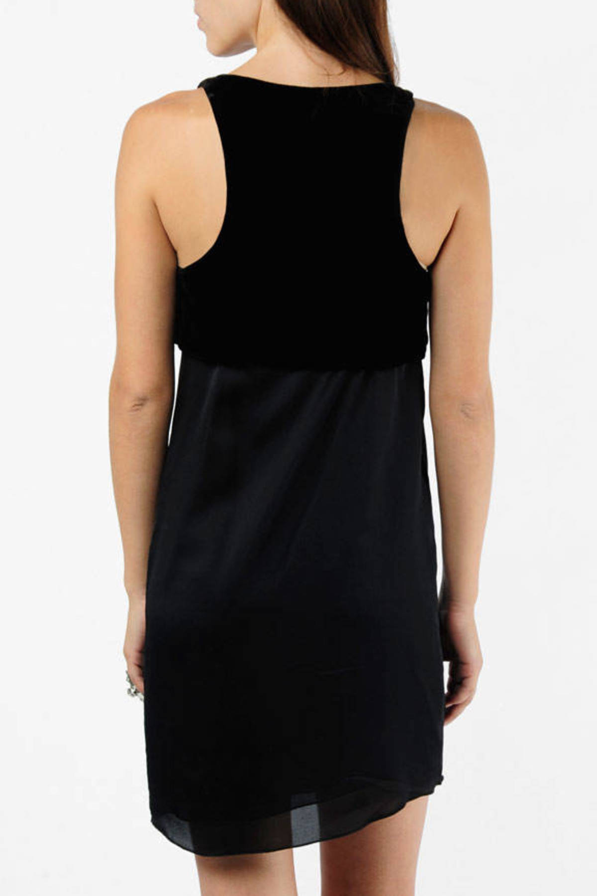 Layered Pocket Tank Dress in Black - $70 | Tobi US