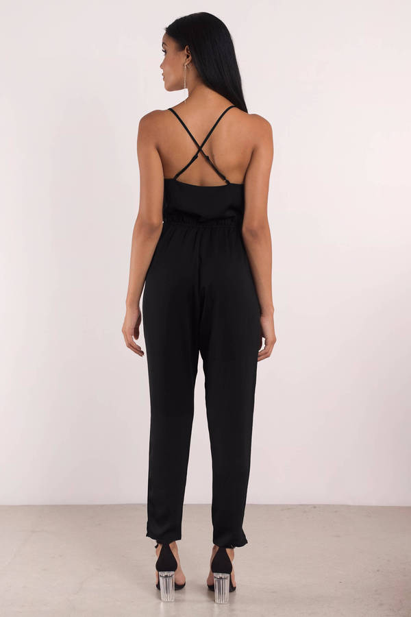 Trendy Black Jumpsuit - Cross Back - Black Jumpsuit - $68 | Tobi US