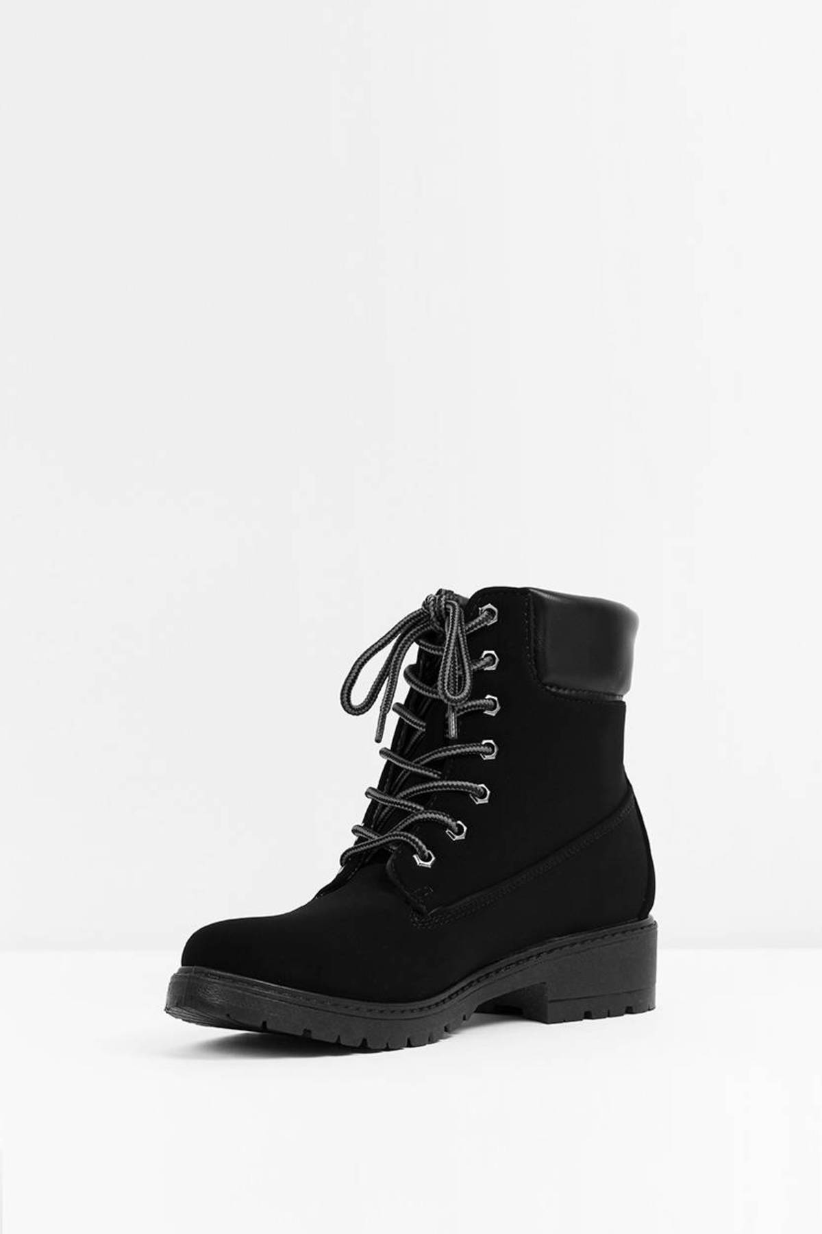 Lucas Lug Sole Boots in Black - $74 | Tobi US