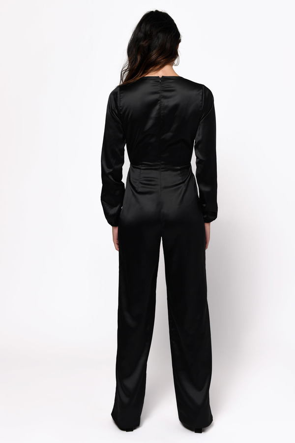 satin long sleeve jumpsuit