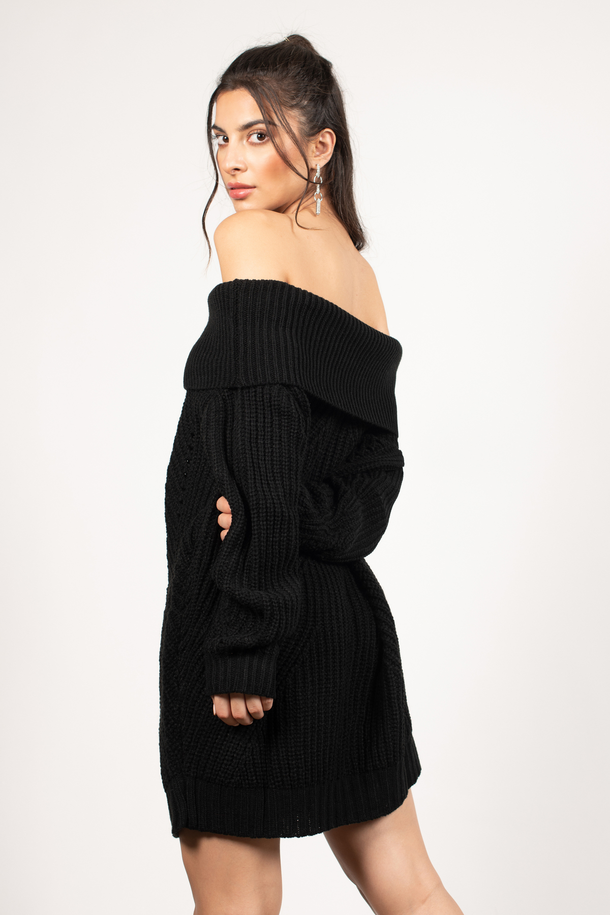 Nikki Off Shoulder Sweater Dress in Rose - $38 | Tobi US