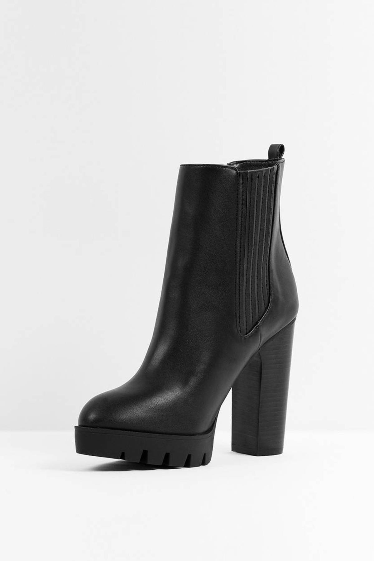 Polk High Heeled Chelsea Boots in Black - $119 | Tobi US