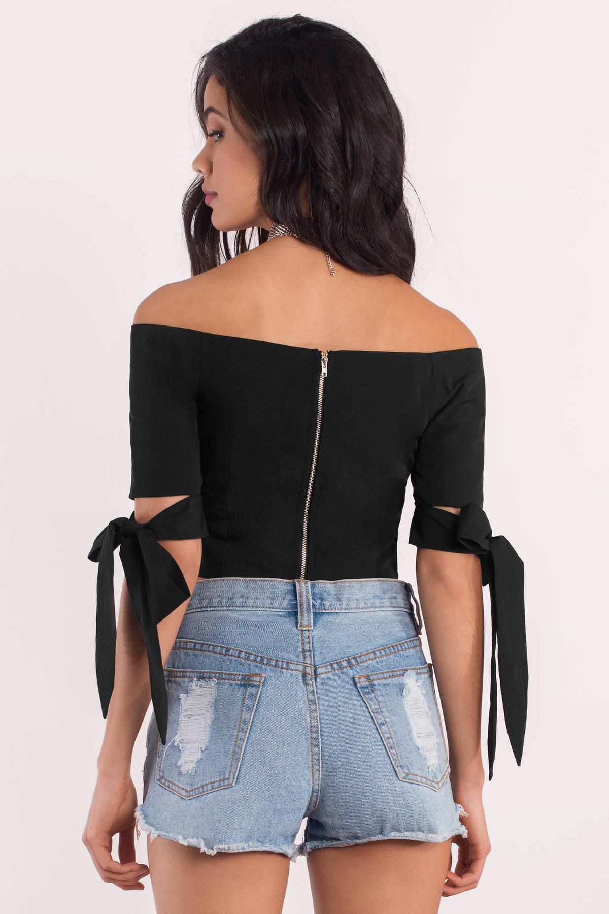 Queen City Off Shoulder Crop Top in Black - $12 | Tobi US