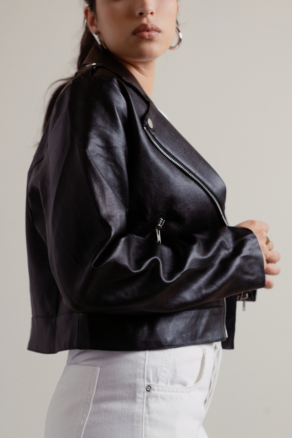 Ramp Up Black Faux Leather Moto Jacket - $158 | Tobi US