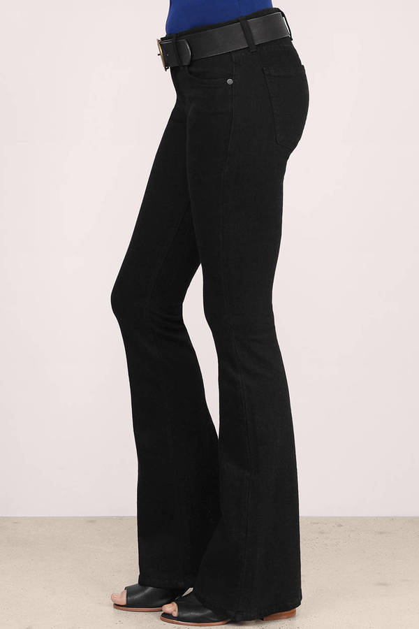 Black Denim Jeans - Black Jeans - Flared Jeans - Black Denim - $49 ...