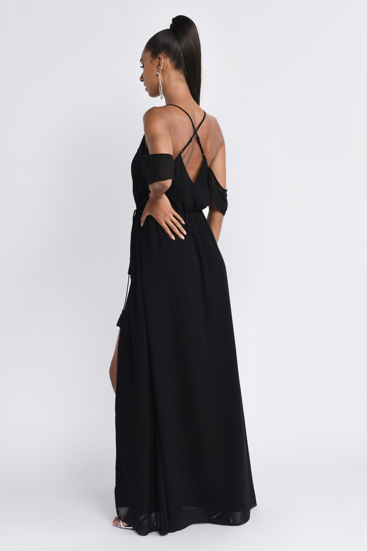 Rhythm Cold Shoulder Maxi Dress In Black 108 Tobi Us 