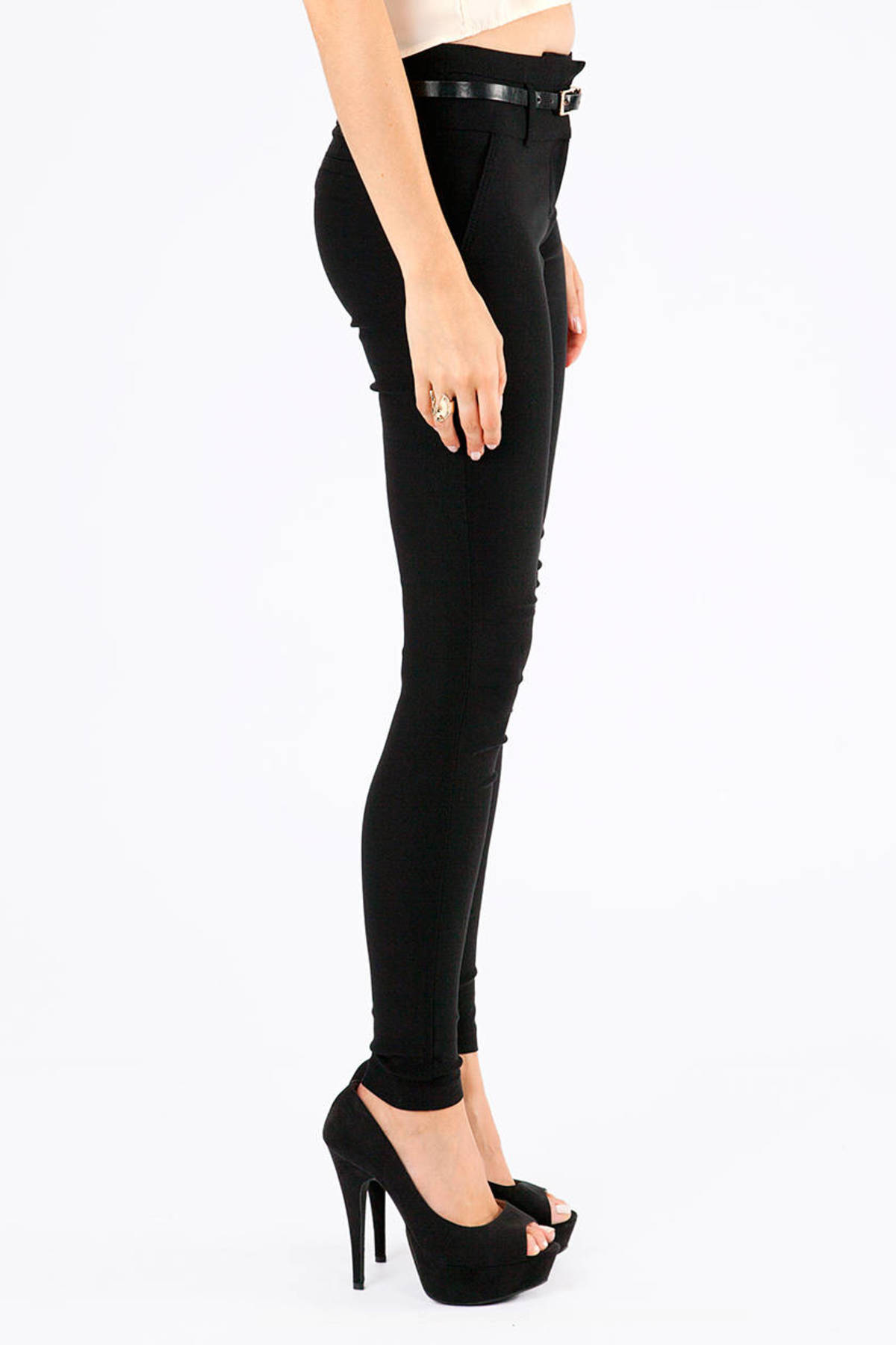 black skinny dress pants