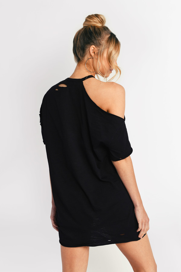 long sleeve t shirt dress black